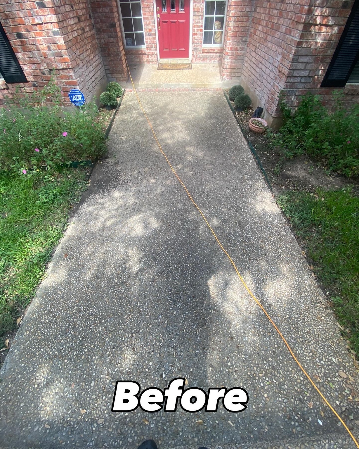 Before pressure washing project two